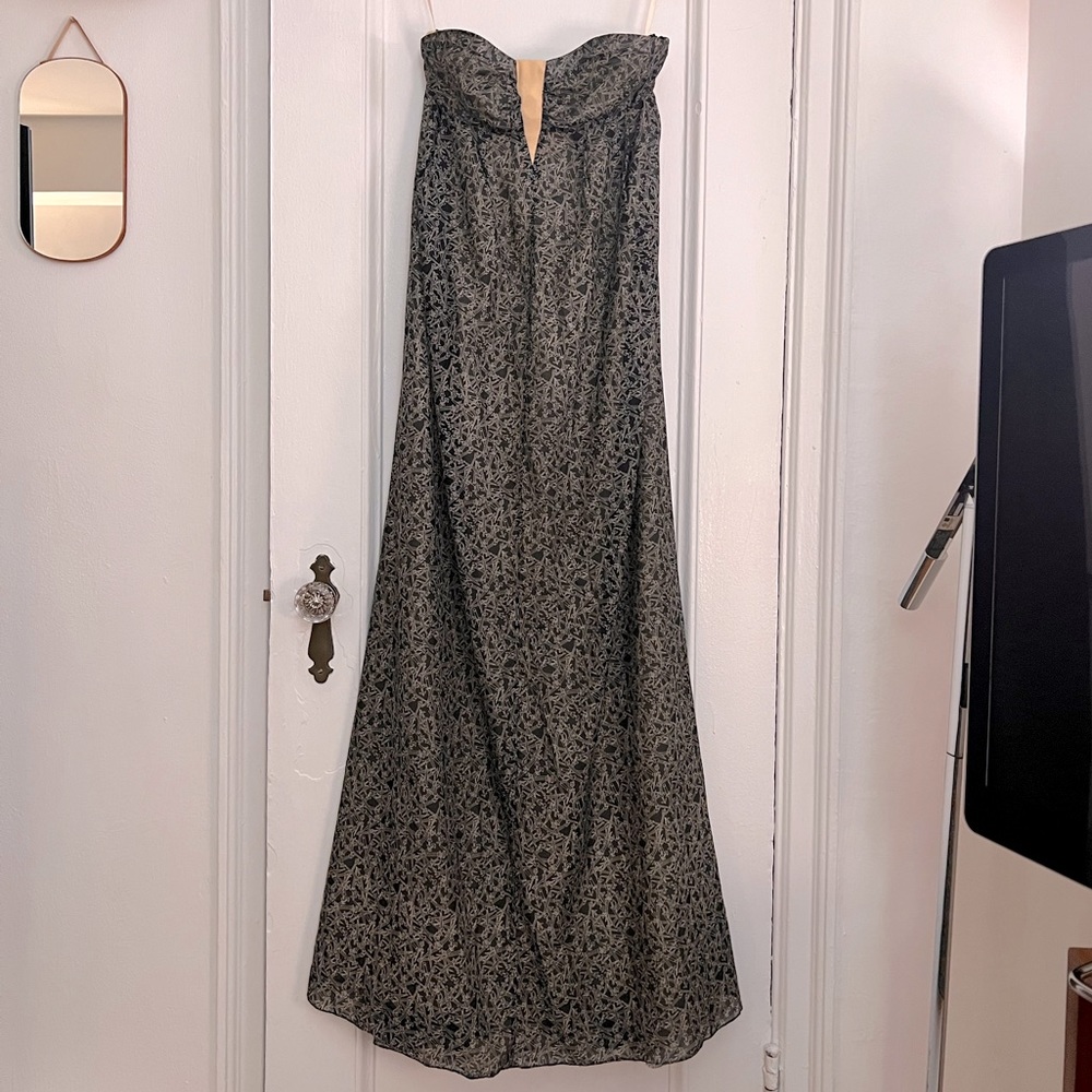 Rag & Bone silk cotton strapless maxi black dress Size 4